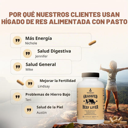 Suplemento de Hígado de Res 100% Alimentado con Pasto – Nutrición Ancestral y Energía Vital (Liofilizado)